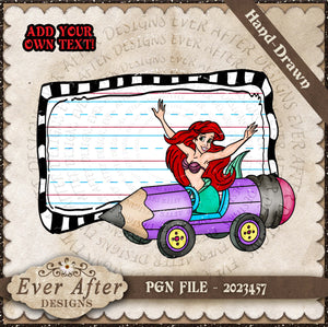 2023457  princess  pencil car sub 1 Ariel  little mermaid