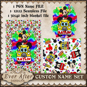 Personalized Name Mickey Mouse Blanket, Mickey Mouse Quilt, Mickey