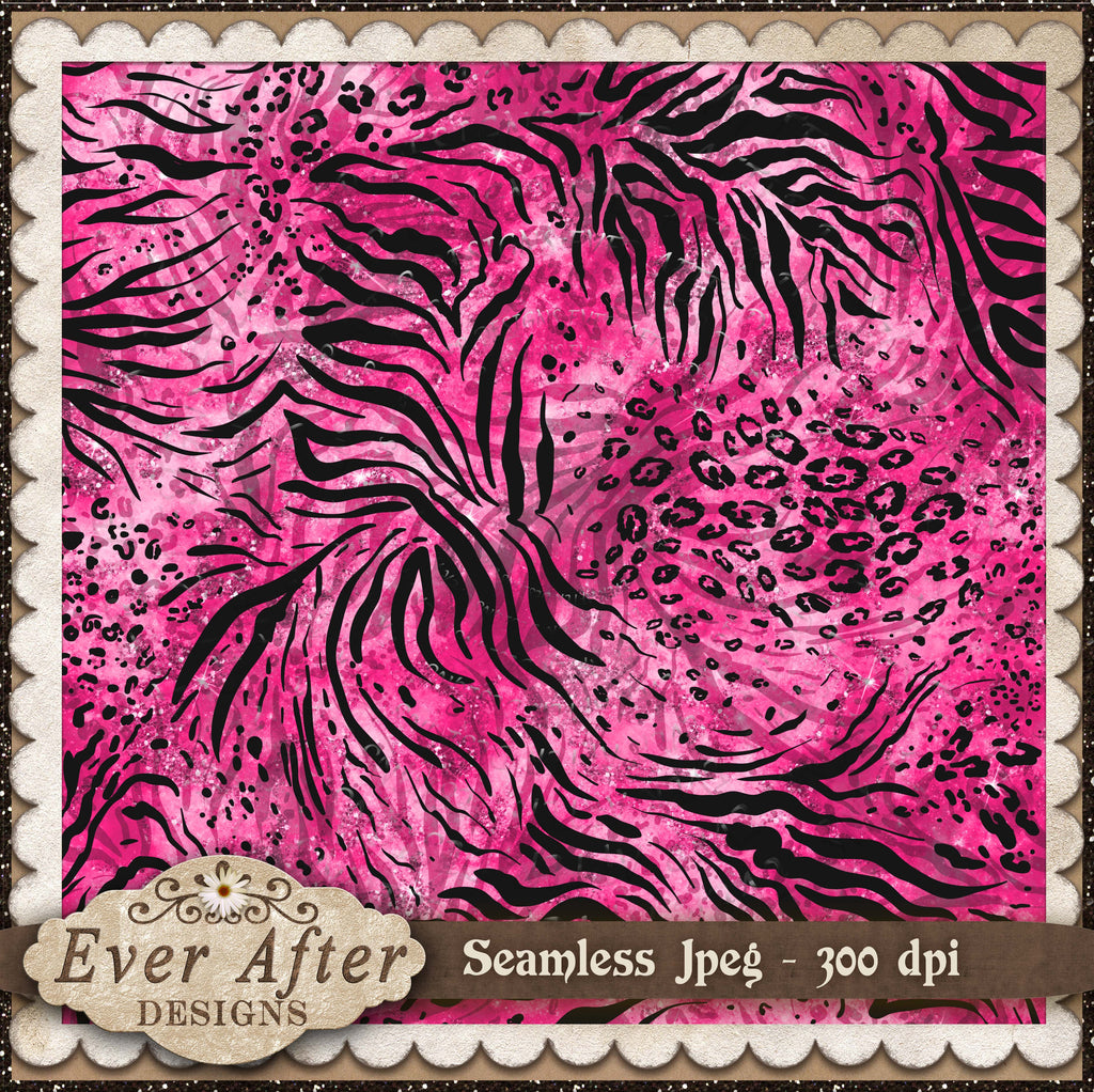 0002383 Wild animal cheetah zebra fade pink