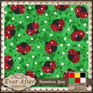 001379 ladybug scatter glitter on green