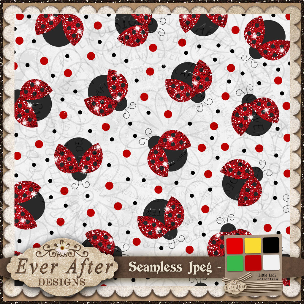 001381 ladybug scatter glitter on white