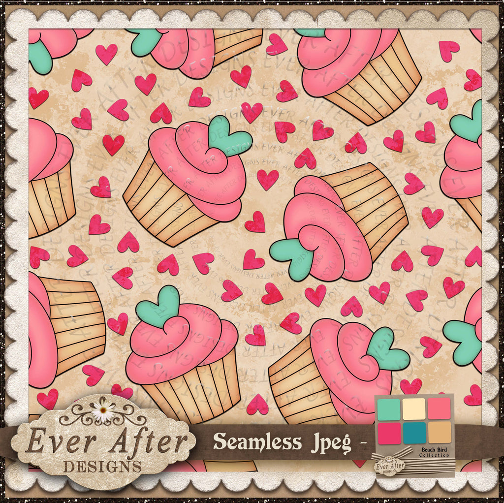 2053 beachy bird cupcake love scatter 2