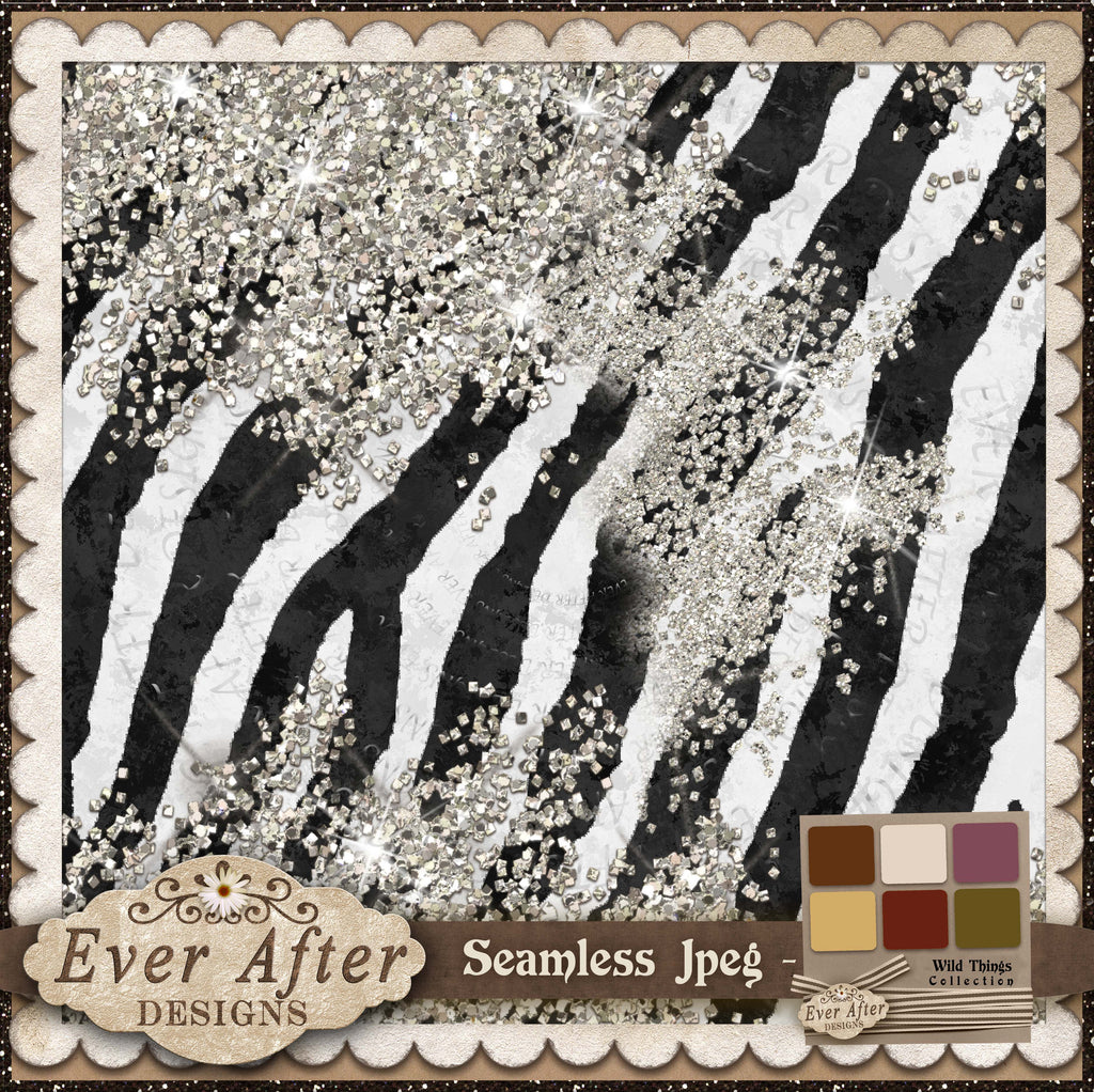 3041 wild things zebra glitter scatter