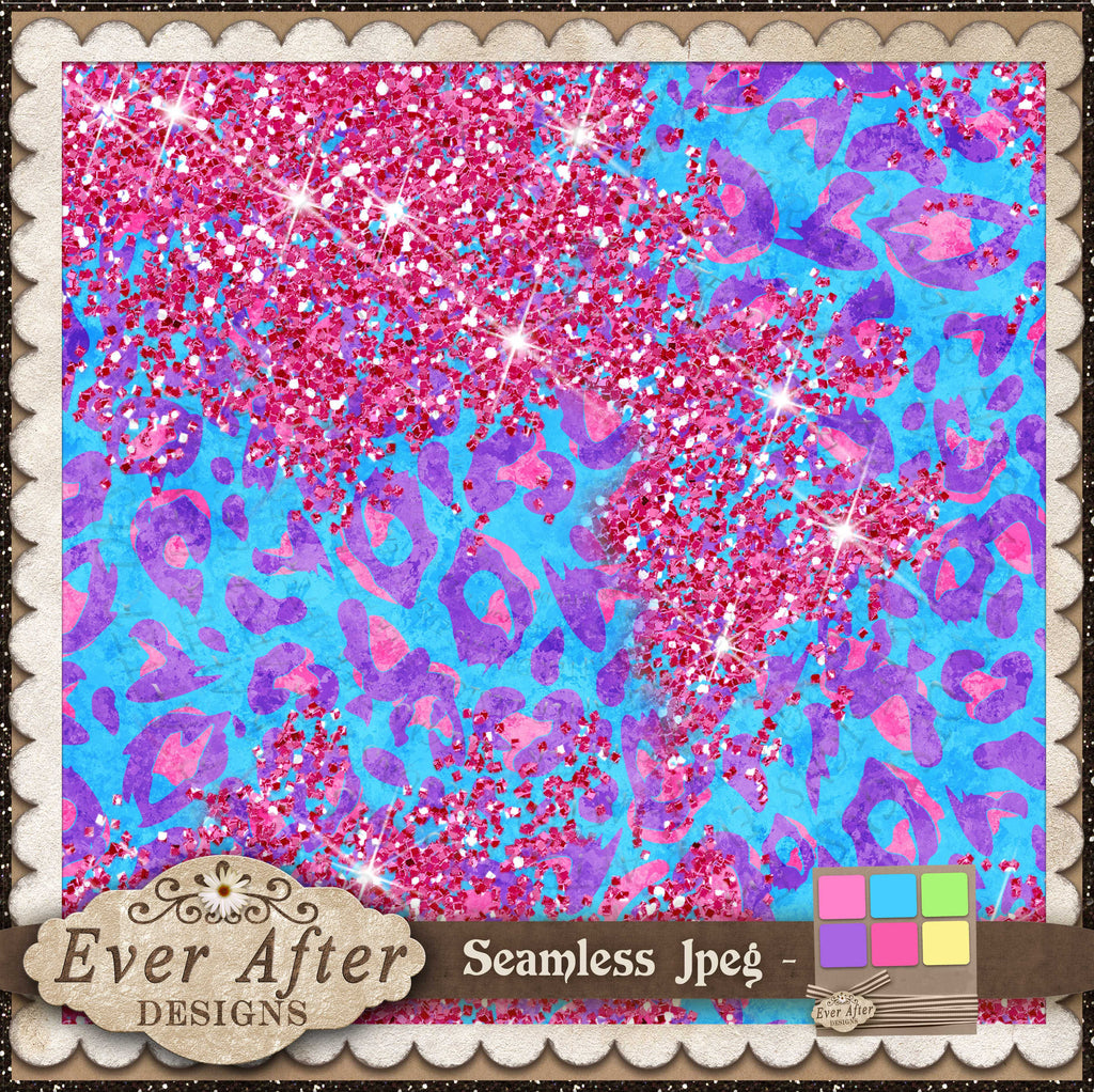 3763 candy creations  cheetah Glitter splatter