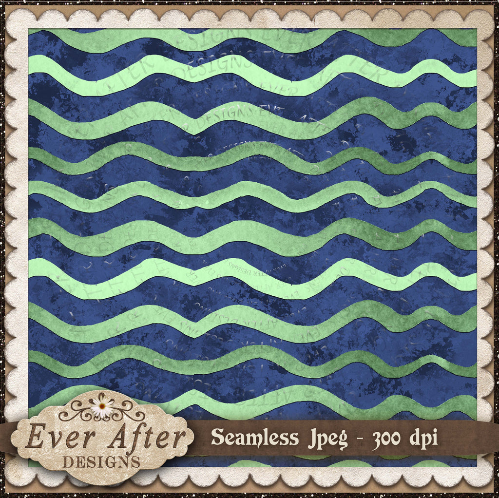 8006a sea side treasures wavy stripes blue green