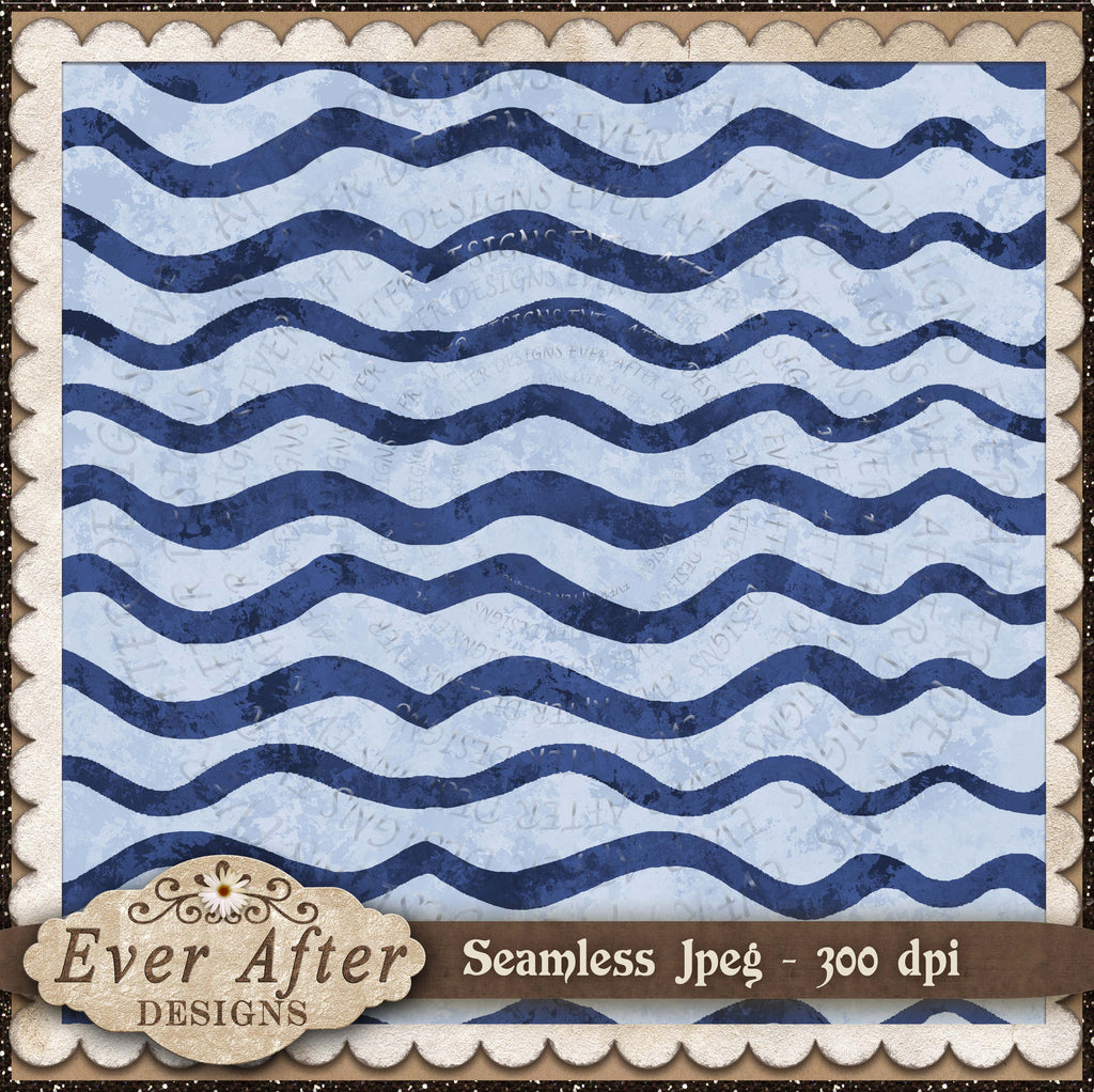 8006 sea side treasures wavy stripes blue blue