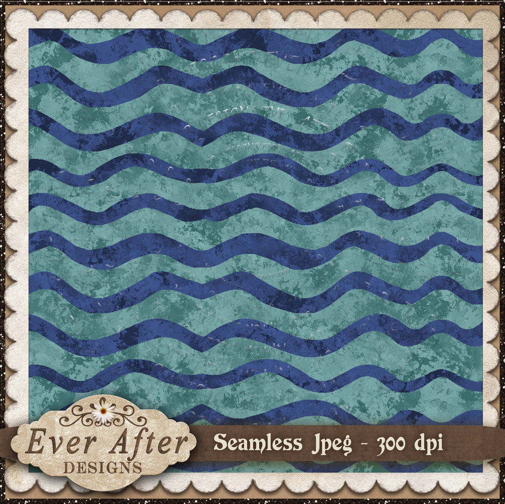 8006 sea side treasures wavy stripes blue teal